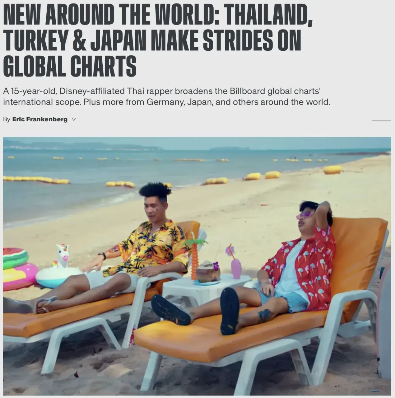 Billboard article: Thailand, Turkey and Japan make strides on global charts